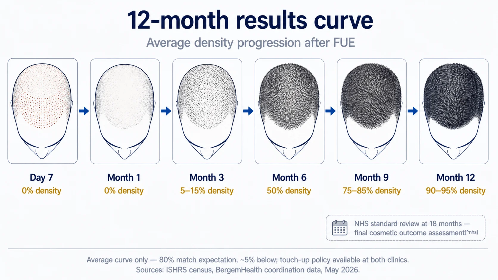 Composite of 4 stages of recovery progress at months 1, 3, 6, and 12